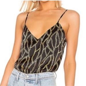 L'AGENCE Black and Gold Chain Camisole Sz Med